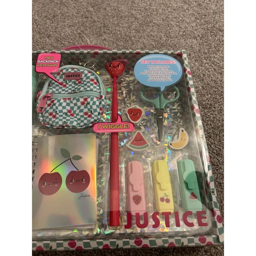 Justice Activity Set Girls OS Teal Pink New 12pc Mini Backpack Stationery Kit